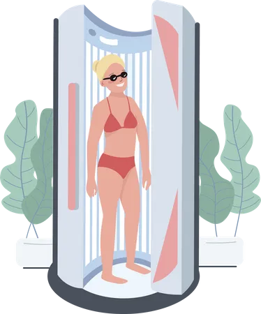 Woman taking sun bath  Illustration
