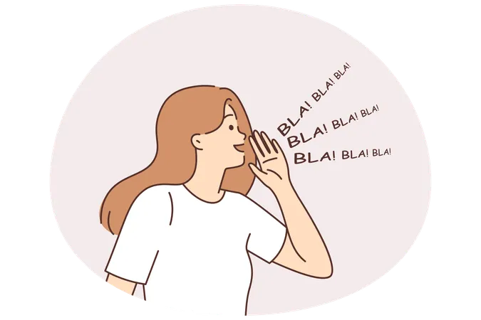 여자는 말을 너무 많이 한다  일러스트레이션