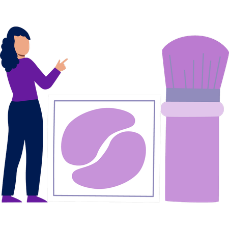 Woman talking about beauty brush  Illustration