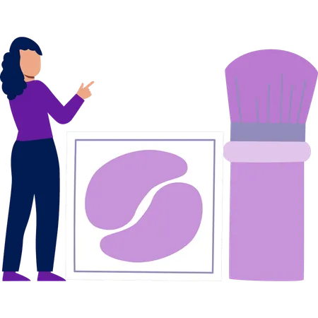 Woman talking about beauty brush  Illustration