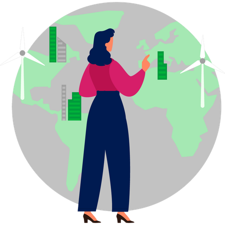 Woman talking about ecology  Illustration