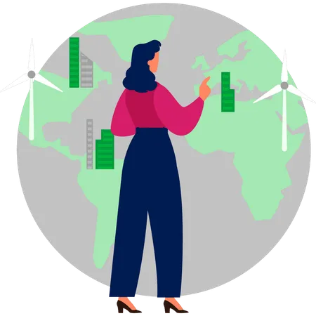 Woman talking about ecology  Illustration