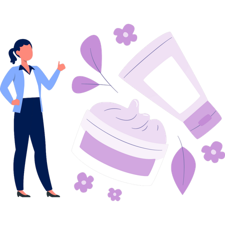 Woman talking about face wash  Illustration