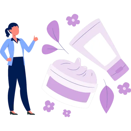 Woman talking about face wash  Illustration