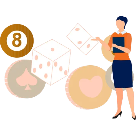 The Girl Is Talking About Gambling Illustration