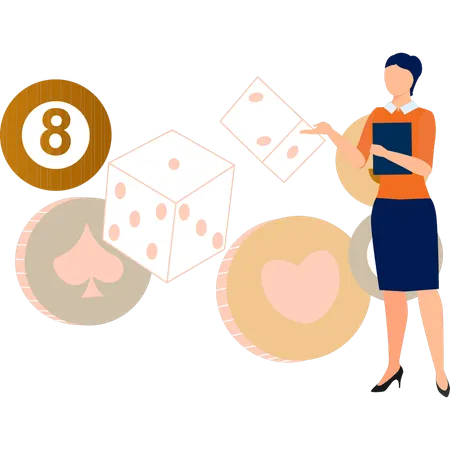 Woman talking about gambling  Illustration