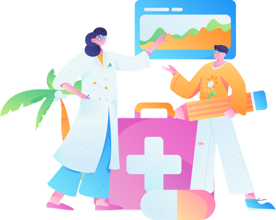 Woman talking about medical talk  Illustration