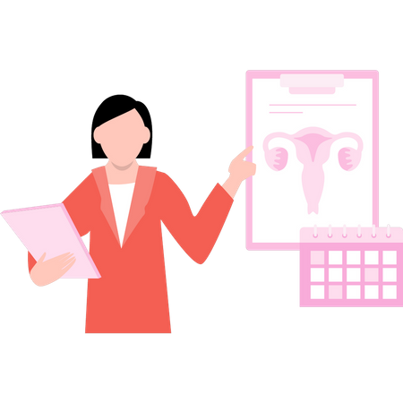 Woman talking about vagina report  Illustration