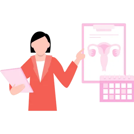 Woman talking about vagina report  Illustration