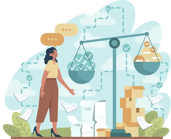 Woman talking business decision  Illustration