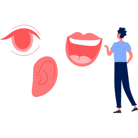 Woman talking human mouth  Illustration