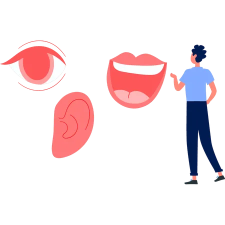 Woman talking human mouth  Illustration