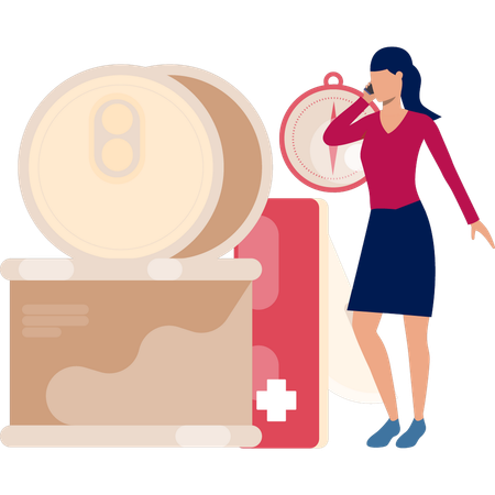 Woman Talking On Mobile Phone  Illustration