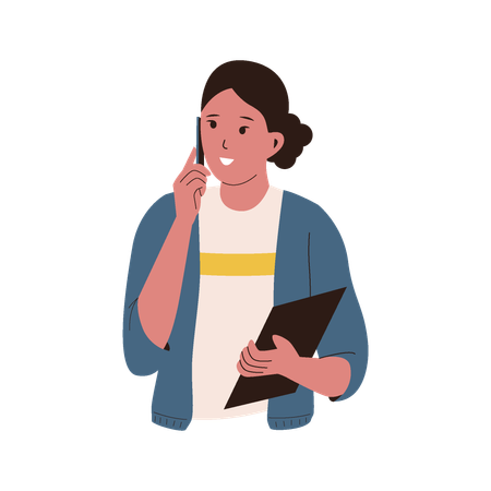 Woman Talking On Phone  Illustration