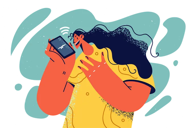 Woman talking on phone  Illustration
