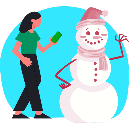 Woman talking on phone call  Illustration
