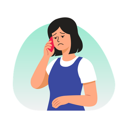 Woman talking on phone call  Illustration