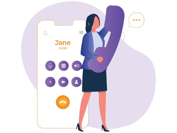 Woman Talking on Phone  Illustration