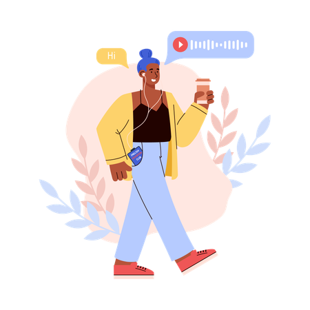 Woman talking on phone  Illustration