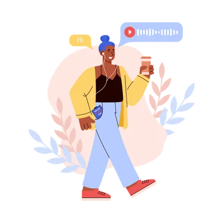 Woman talking on phone  Illustration