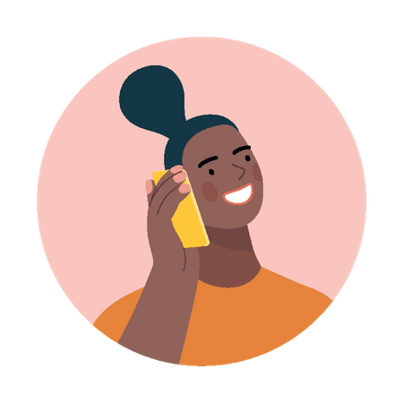 Woman talking on phone  Illustration