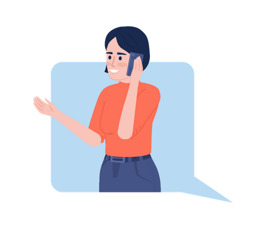 Woman talking on phone  Illustration