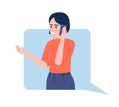 Woman talking on phone  Illustration