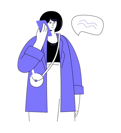 Woman talking on the phone Illustration