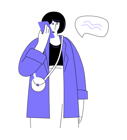 Woman talking on the phone  Illustration