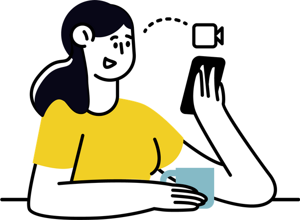 Woman talking on video call  Illustration