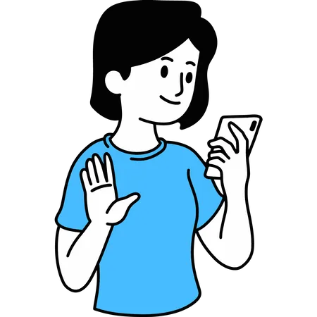 Woman talking on Video Call  Illustration