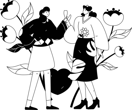 Woman talking to each other  Illustration