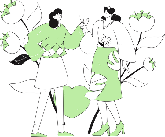 Woman talking to each other  Illustration