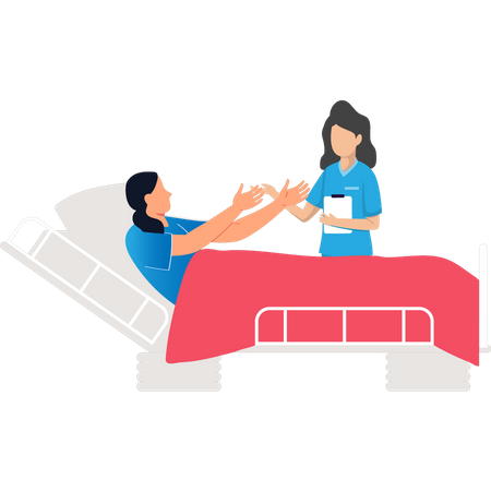 Woman talking to patient  Illustration