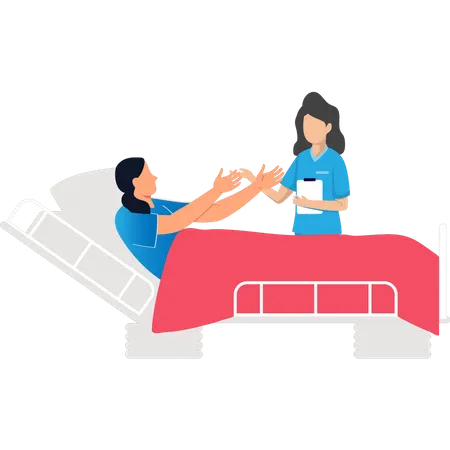 Woman talking to patient  Illustration