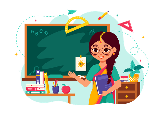 Woman teaching in class  Illustration