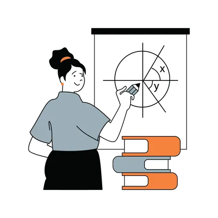 Woman teaching math  Illustration