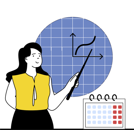 Woman teaching maths  Illustration