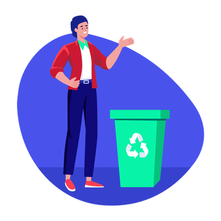 Woman telling about recycling  Illustration