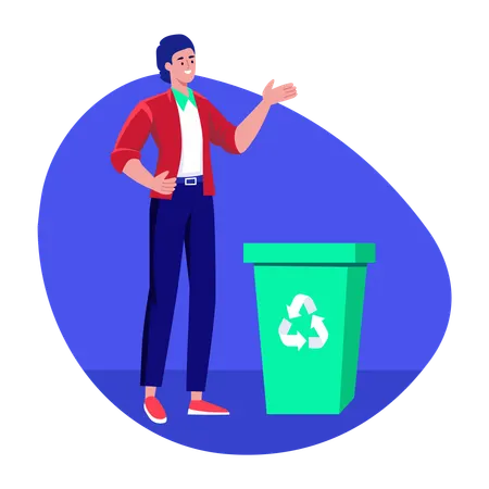 Woman telling about recycling  Illustration