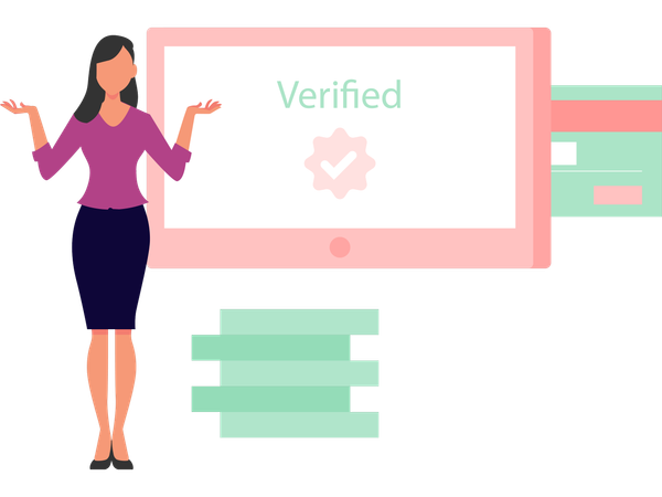 Woman telling about website design  Illustration