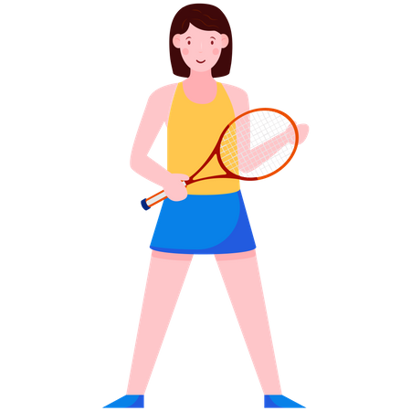 Woman Tennis Player  Illustration