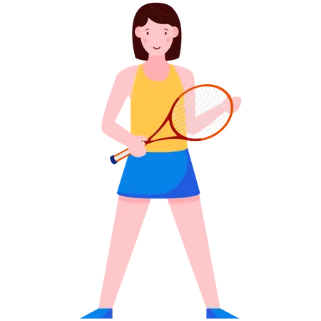 Woman Tennis Player  Illustration