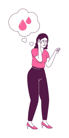 Woman thinking about period problem  Illustration