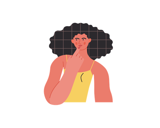 Woman thinking about something  Illustration