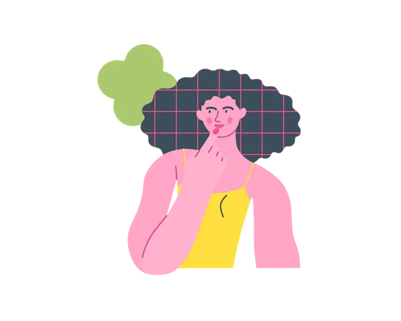 Woman thinking about something  Illustration