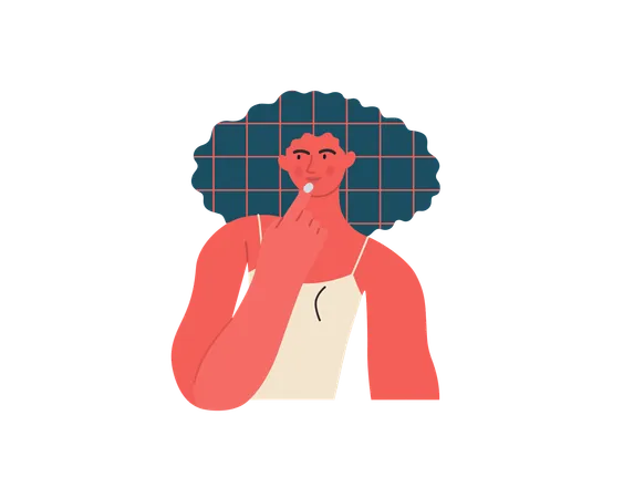 Woman thinking about something  Illustration