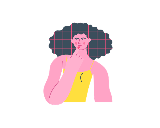 Woman thinking about something  Illustration