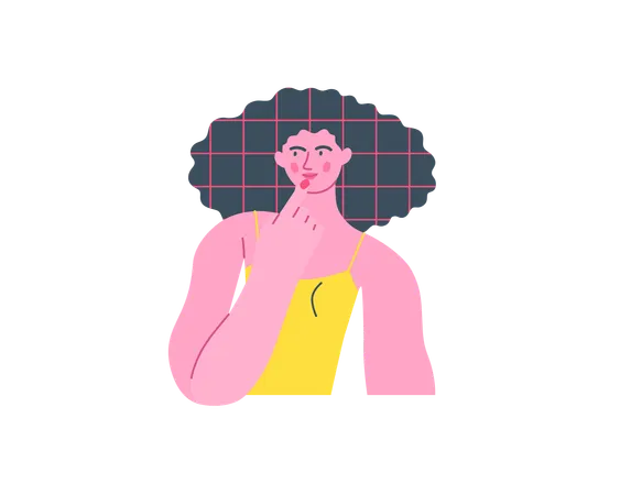 Woman thinking about something  Illustration