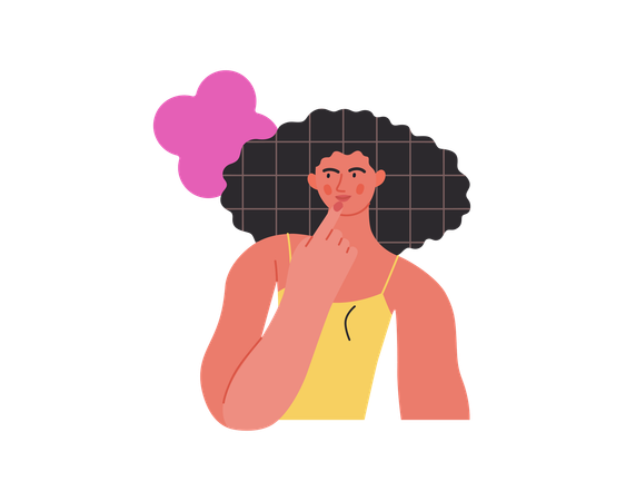 Woman thinking about something  Illustration